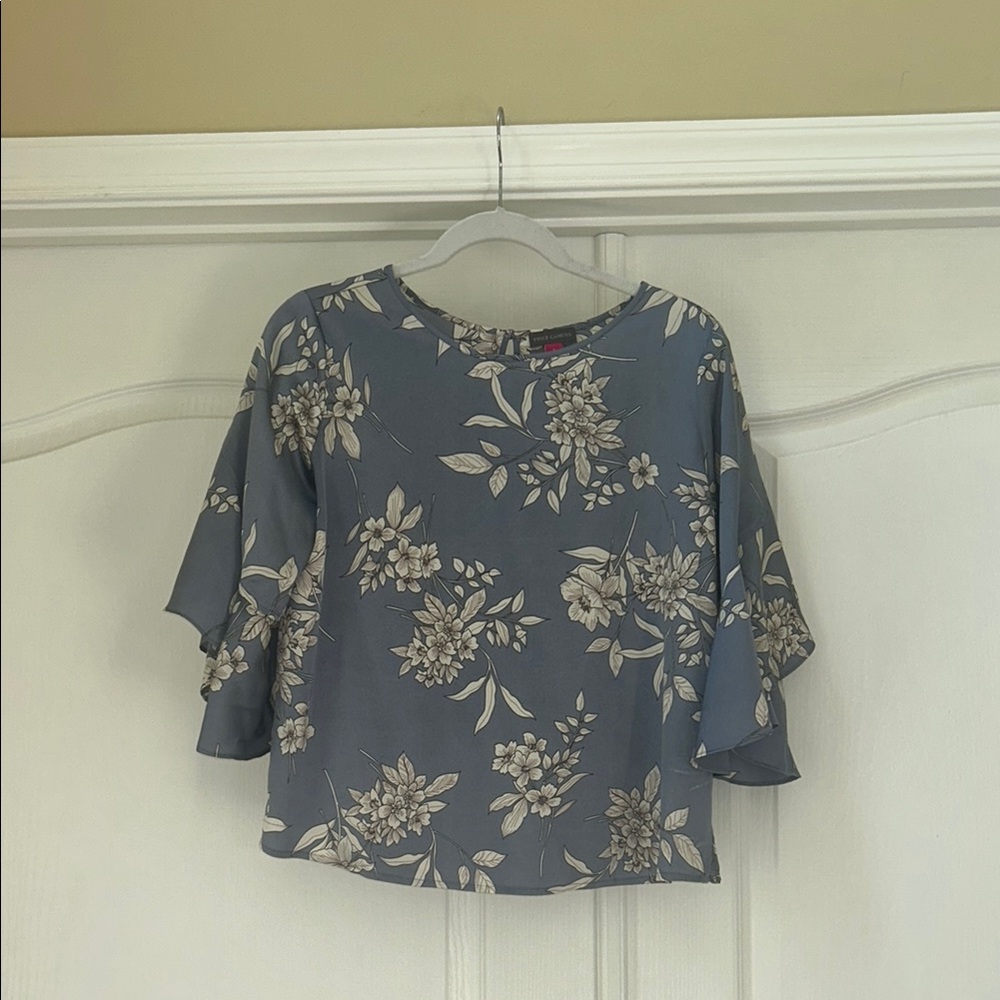 Vince Camuto Blue Floral Blouse